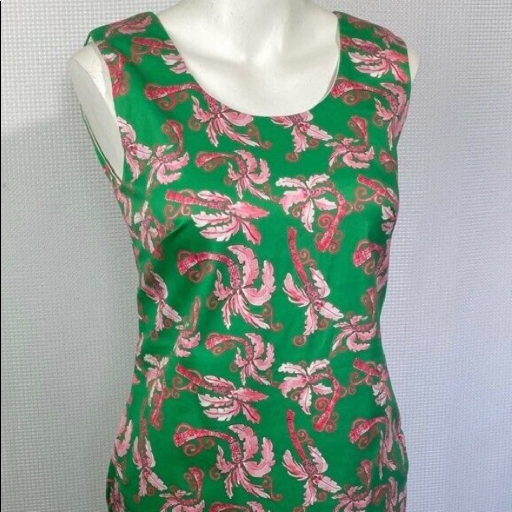 Kaeli Smith Womens pink & green Sheath Dress Neck Sleeveless small